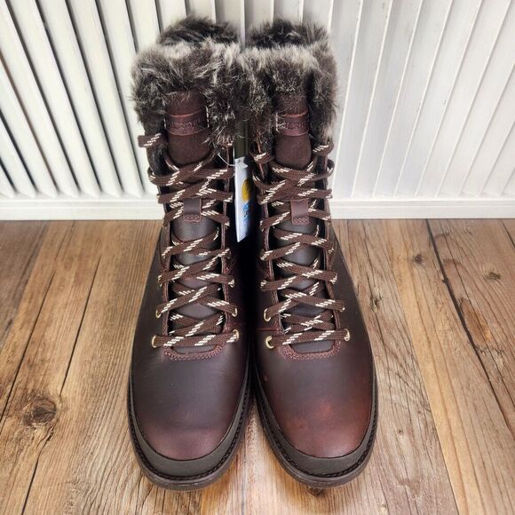 Merrell Tremblant Ezra Lace WP Ice+ Womens Size 7.5 Espresso Brown Vibram Boots - Picture 10 of 13